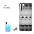 OPPO Reno3A オッポ リノ3A ハードケース デザイン  シンプル・メタル(シルバー)/reno3a-pc-ne147