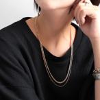 大きいサイズ レディース アクセサリー ネックレス チェーン 2連 ロング ギフト プレゼント ニッケルフリー 冬コーデ 春 夏 秋 冬 F マットゴールド ゴールド