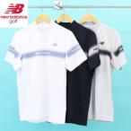 New Balance GOLF ニューバランスゴルフ ゴルフウェア メンズ モックネック 通気性 防透け UVカット トップス 半袖 ロゴ 配色切替 ブランド 春夏