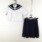  матроска юбка верх и низ 2 позиций комплект can ko- лето предмет белый 2 шт линия женщина школьная форма средний . средняя школа белый форма б/у разряд C NA7562