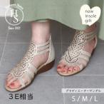 ショッピンググラディエーター グリッター グラディエーターサンダル レディース 3cm ヒール3センチ 3E 相当 ぺたんこ 歩きやすい かかと付き