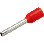 フェルール端子 棒端子 1.0mm2 AWG18 赤 100本 端子台 制御盤 PLC 絶縁スリーブ付 E1010-RED