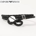 EMPORIO ARMANI エンポリオ アルマーニ ロゴプレート2重巻きレザーブレスレットEGS2178040
