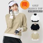 ゴルフウェア レディース gs GOLF フリース ニットセーター オフタートルネック トップス ロゴ刺繍 無地 おしゃれ 秋冬 ブランド