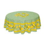 フランス製 コットン撥水テーブルクロス☆シトロン/グリーン 円形180cmサイズ F180-CITR-GR