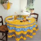 フランス製 コットン撥水テーブルクロス☆トラディション/イエロー 円形180cmサイズ F180-TRAD-YL