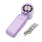  портативный вентилятор охлаждающий plate мобильный вентилятор шея .. вентилятор Type-C заряжающийся в наличии вентилятор настольный маленький размер подставка функция складной лиловый 