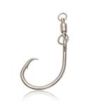 Mustad マスタッド ツナ用サークルフック4X（スイベル一体型）/ 4X強靭 糸ヨレ軽減 活き餌 泳がせ釣り 大物狙い マグロ カジキ 泳がせ針 6/0 8/0 10/0