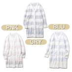 ジェラートピケ PWNT205017  パウダートリムボーダーロングカーディガン　　ナイトウェア　モコモコ　トップス　秋　冬　ボーダー　パジャマ プレゼント