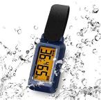 ドリテック(dretec) 温湿度計 ブライン 防滴 熱中症/インフルエンザ警告レベル表示 時計機能 バックライト ポータブル ネイビー
