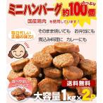 ハンバーグ メガ盛り約100個 一口サイズのミニハンバーグ 国産鶏使用 1kg×2P カレー、お弁当、朝食に最適なお惣菜、おかずレンジでチン 鳥益