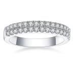 BONLAVIE レディースリング 結婚指輪 銀の指輪 CZダイヤ キュービックジルコニア 可愛 小粒 32石 レディースジュエリー 金属ア
