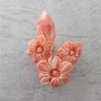 Yahoo! Yahoo!ショッピング(ヤフー ショッピング)ピンク珊瑚の美しい菊の花のブローチ/G.SILVER/アクセサリー/『宝石サンゴ』