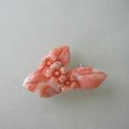 桃珊瑚清楚な桜草帯留め真鍮着物浴衣...