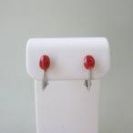 日本高知産血赤珊瑚オーバルイヤリン...