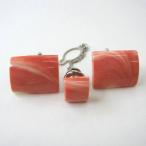 ショッピング桃 桃珊瑚 カフスセット メンズアイテム カフリンクス　カフスボタン 宝石サンゴ 珊瑚婚 還暦 誕生日 御祝 厄除 御守 3月の誕生石 ギフト プレゼント 結婚35周年