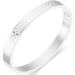 10mm Width Stainless Steel Square Pattern Open Clasp Cuff Bangle Brace