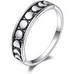Bamos Moon Phase Engagement Ring, Pure 925 Sterling Silver Moon Ring W