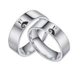 Jack and Sally Moonlit Confession Ring His and Hers Titanium Steel Nig