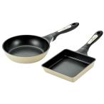 よこやま 鍋・フライパンセット ホワイト フライパン20cm、玉子焼15×18cm タツヤ・カワゴエ 軽量キャストシリーズ TKC-801S