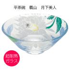 ガラス 抹茶碗 平茶碗 義山 月下美人 超耐熱ガラス製 今岡妙見作 直径15cm x 高さ6cm (化粧箱)