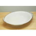 親子金線 (8吋)ベーカー 幅21.5cm (アウトレット込) 食器 陶器 磁器 白 金 洋 楕円ボウル 楕円鉢 サラダボウル カレー皿 おしゃれ 業務用 プロ使用 本格