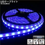 LEDテープライト シリコンチューブ TK-SS286-B 青色 60粒/m 単色  1m DC12V 屋外使用可能 ジャック付外径5.5mm×内径2.1mm