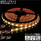 LEDテープライト シリコンチューブ TK-24-SS286シリーズ 60粒/m 単色 全6色 IP67 10m DC24V 屋外使用可能 電源付 ジャック外径5.5mm×内径2.1mm