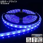 LEDテープライト シリコンチューブ TK-SS356-B 青色 60粒/m 単色 10m DC12V 屋外使用可能 ジャック付外径5.5mm×内径2.1mm