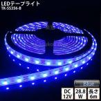 LEDテープライト シリコンチューブ TK-SS356-B 青色 60粒/m 単色 6m DC12V 屋外使用可能 ジャック付外径5.5mm×内径2.1mm