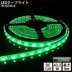 LEDテープライト シリコンチューブ TK-SS356-G 緑色 60粒/m 単色 9m DC12V 屋外使用可能 ジャック付外径5.5mm×内径2.1mm