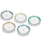 九谷焼 3.5号皿揃 幾何文色絵変わり/前田敦子＜送料無