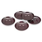 九谷焼 4号茶托五客揃 溜/山中塗＜