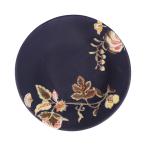 九谷焼 中皿 夢窓華 濃紺 / うつつ窯 稲積佳谷 19cm プレート 取皿 ケーキ皿 紺 ネイビー花柄 日本製 おしゃれ  贈り物 ギフトサービス無料
