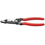 KNIPEX クニペックス 電気技師用多機能ペンチ プラスチックコーティング サイズ200×46×15mm 1371-8