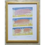 額縁付きヨーロッパ製絵画 サイズ八ッ切 24X30mm PIG