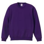 スウェット トレーナー Mサイズ パープル 綿混 10.0オンス ヘビーウェイト 裏起毛 速乾 クールネック 保温性 衣類