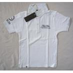 KARL KANI カール・カナイ ポロシャツ GOLF ゴルフウェア半袖 ダブル襟 カルゼ柄　3D刺繍　ロゴ  Mサイズ ホワイト 白