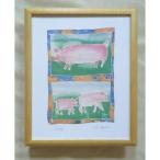 額縁付きヨーロッパ製絵画 サイズ八ッ切 24X30mm PIG2
