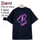 Tシャツ 半袖 EU製 UABONI ユアボニ パリ発 綿100％ 快適 ソフト アルファベット カットソー スウェット トップス 夏 メンズ レディース