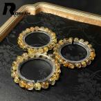  сверху товар EU производства *ROBEAN* солнце цветок Taichi n рутил * желтый золотой игла кристалл удача в деньгах счастливый случай Gold браслет Power Stone аксессуары женский мужской 