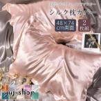 枕カバー シルク 両面 シルク枕カバー 2枚組 ギフトシルク 枕カバー 48×74cm ファスナー ピローケース シルク 枕 乾燥対策 ヘアケア 保湿