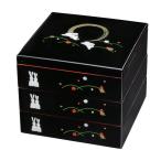 紀州の塗り物　7.0三段重  黒内朱 満