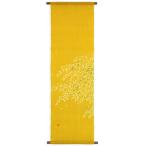 ショッピング麻 麻織布手染めタペストリー　彩色タペストリー（ミモザ）春柄　天然素材　自然の癒し安らぎ  インテリア掛け軸