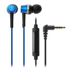 ショッピングヘッドホン audio-technica スマートフォン用 インナーイヤーヘッドホン ATHCKR30iS Blue Headphone/Earphone