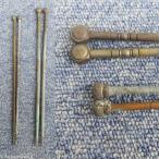  огонь палочки для еды 2 комплект комплект * длина 279mm,257mm латунь * чайная посуда зеленый синий ржавчина антиквариат retro старый инструмент уголь инструмент огонь .. огонь горшок .. обратная сторона 