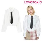 ショッピングlovetoxic ラブトキシック　lovetoxic　【ラブトキガールコラボ】ネクタイツキ長袖シャツ　150-160cm　2025-09　8353235