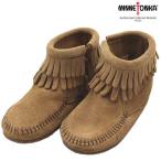 MINNETONKA/ミネトンカ/Double Fringe Side Zip Bootie/INFANT'S/12-13.5cm/1297T/Taupe