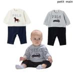 ショッピングpetitmain プティマイン　petit main　【POLO BCS】アップリケ長袖カバーオール　70ｃｍ80ｃｍ　2025-09　9553551