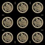  дом . лакировка наклейка дом . стикер [ круг .. перо бабочка ] золотой 15mm 9 шт есть 